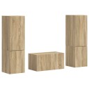  TV benksett 5 pcs Sonoma eik Konstruert tre