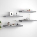 vidaXL Flytende vegghyller 4 stk gr? 60x23,5x3,8 cm MDF