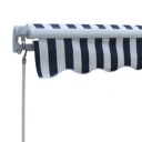 vidaXL Foldbar markise manuell 300 cm blå/hvit