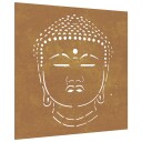 Veggdekorasjon til hage 55x55 cm cortenstål Buddha design