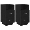  Nattbord 2 stk med 2 skuffer svart 36x36x68 cm 8721158574602