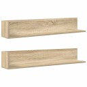  Veggskap 2 stk sonoma eik 100x16,5x16,5 cm konstruert tre 8721158650733
