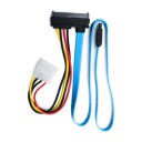 Eletra SATA 7+15P   7P+Molex 4P 50+15Cm kabel Flat blå