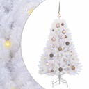 vidaXL Kunstig juletre Hvit 68 x 68 x 120 cm PVC og metall