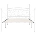 vidaXL Sengeramme med spilebase hvit metall 100x200 cm