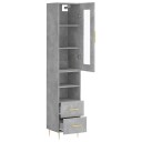 vidaXL Highboard betonggrå 34,5x34x180 cm konstruert tre 8720845487157