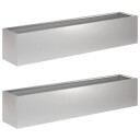 vidaXL Hageblomsterpotte 2 stk. Sølv 80 x 20 x 20 cm Galvanisert stål