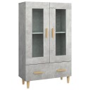 vidaXL Highboard betonggrå 70x31x115 cm konstruert tre