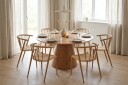 Siena spisegruppe rund 150 cm eik med 6 Winston spisestoler - Eik