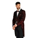 Thetru B.v. Paljettfrakk Herre Svart Rød Deluxe Medium 4252-0501-000M