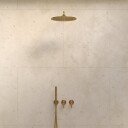 Semplice Dusjsett SBR801 S07 Rain Deluxe ø30cm Vegg PVD Børstet Messing