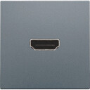 Niko HDMI Uttak for Pluggmontering, Stål Steel Grey 44.5 x 44.5 x 8.6 mm