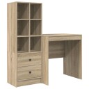  Skrivebord med skuff 2 pcs Sonoma eik