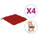 vidaXL Stolputer 4 stk 40x40x7 cm oxford stoff rød