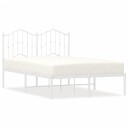 vidaXL Sengeramme i metall med hodegavl hvit 120x190 cm 8721012211445