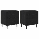  Nattbordskap 2 pcs Svart eik 40 x 35 x 47.5 cm Konstruert tre