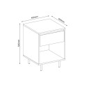 Nattbord/sidebord HOME4YOU Herta 40x40x54 cm - lyst tre/hvit