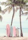 Surfboards Under Palm Trees Plakat Plakat / 30x40cm