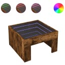  Salongbord med Infinity LED røkt eik 50x50x30 cm 847606