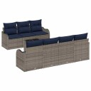 vidaXL Sofa sett 8 stk. 7-Antall seter Grå polyrotting