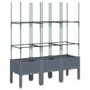Plantekasse med espalier grå 120x40x142,5 cm PP