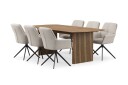 Richeto Spisegruppe 210 cm med 6 Torsby Snurrestoler   Naturlig finish/Mørk beige