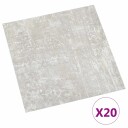  Selvheftende Gulvplanker 30,5 x 30,5 cm 20 pcs PVC Lysegrå