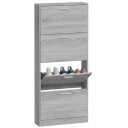 vidaXL Skoskap gr? sonoma 59x17x150 cm konstruert tre