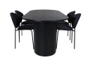Venture Home Bianca Spisegruppe 200 cm Oval med 4 Vault Stoler Sort