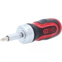Ks Tools 6-i-1 Mini Skralleskrutrekker 1/4" med Magnetisk Håndtak
