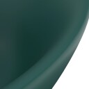 vidaXL Luksuriøs servant overløp oval mørkegrønn 58,5x39 cm keramisk