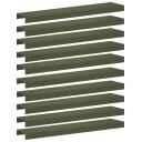 vidaXL Kantprofil til hage 10 stk. 100 x 20 x 5 cm Stål Olivengrønn