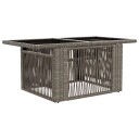 vidaXL Hage Løft Opp Bord Grå 100 x 55 x 37 cm Tvist Rattan og Glass