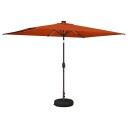 vidaXL Hageparasol med LED lamper og fot 2 x 3 m Polyester Terrakotta