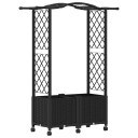 vidaXL Hevet Bed med Trellis og Tak Svart 125 x 40 x 144 cm PP