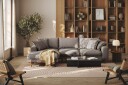 Copenhagen Premium 4 personers Venstrevendt L formet Dyb Divansofa i Stoff   Brun