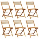  Sammenleggbare hagestoler 6 stk beige heltre akasie 3214608