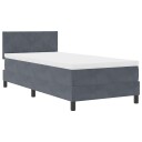  Box Spring Seng med Madrass og LED Mørk Grå 100x200 cm Fløyel