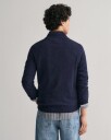 Lammeullsgenser med half-zip DARK NAVY MELANGE XL