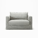 Le Grand Air Nou Love Seat Lin Ash Stripe