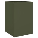 Plantekasse olivengrønn 52x48x75 cm kaldvalset stål