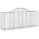 vidaXL Gabionkurver buede 9 stk 200x50x80/100 cm galvanisert jern