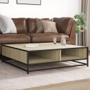  Salongbord sonoma eik 100x100x30 cm konstruert tre og metall 8721102838347