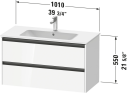 Duravit Ketho.2 Servantskap 2 Skuffer 1010x480 mm Hvit Matt