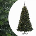 vidaXL Kunstig juletre med kuler 180 cm 300 LED-lys Varmhvit