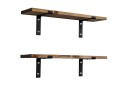 Vegghylle 16x60 cm 2 pk   Valnøtt/Svart