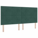  Box Spring Seng med Madrass & LED Mørkegrønn 200x200 cm Fløyel 3343337