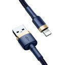 Baseus Cafule USB-Lightning-kabel 1m 2.4A Blå og Gull