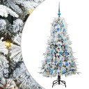  Kunstig sammensatt juletre med 150 LED grønn 150 cm PE og PVC