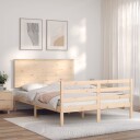 vidaXL Sengeramme med hodegavl 140x200 cm heltre 8720845403911